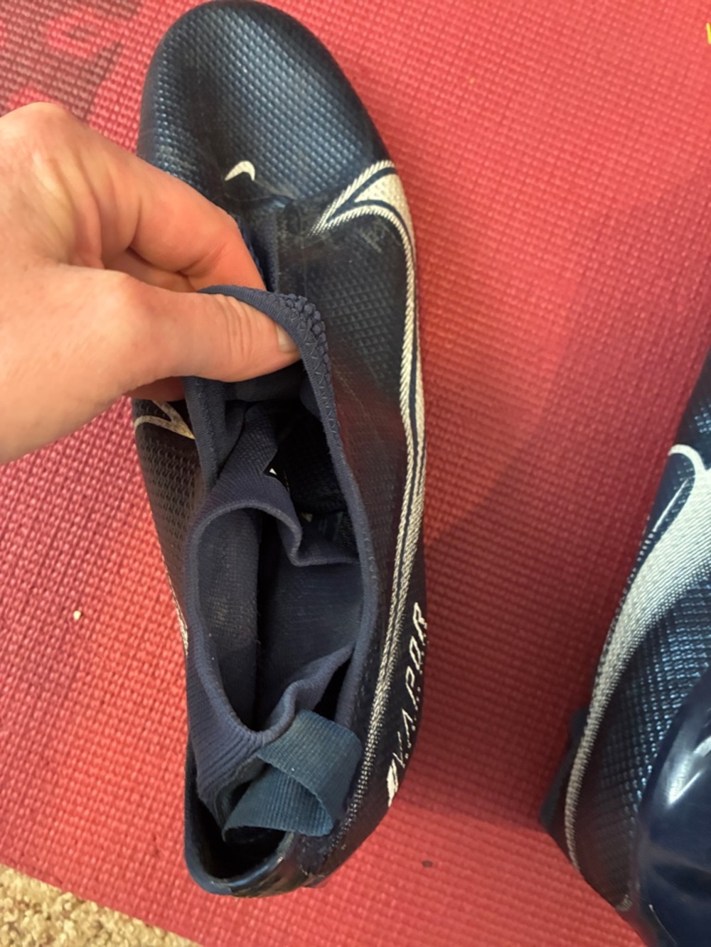 Nike Vapor Edge Pro 360 Football Cleats Mens Size 13 navy  White AO8277 - Picture 8 of 9